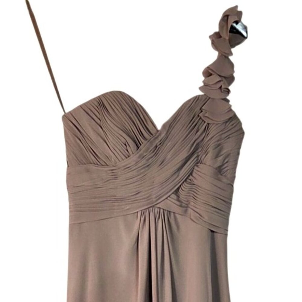 Allure Bridals Stone One Shoulder Sweetheart Long Bridesmaid Gown Women's Size 4 - Picture 3 of 8